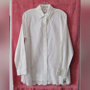 White Eyelet Women's Blouse